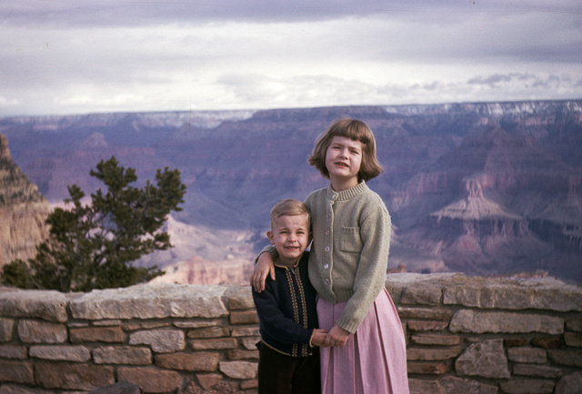 With brother Bruce at the Grand Canyon. Undated, probably late Permian.